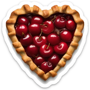 Heart-shaped cherry pie  sticker