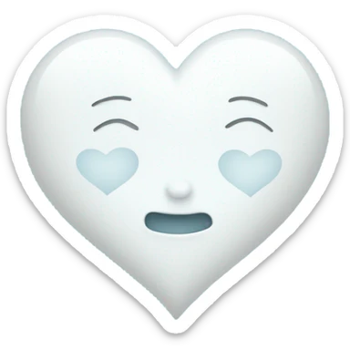 white heart with baby blue sticker