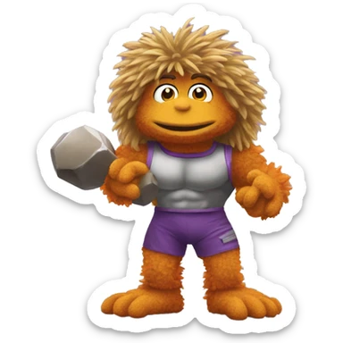 fraggle rocks hot muscle trainer sticker