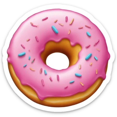 Long cylinder donut with a pink tip sticker
