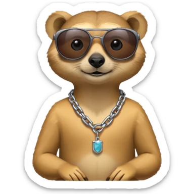 Meerkat with chain and sunglasses sticker