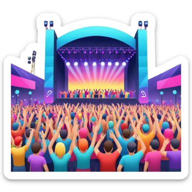 electronic music festival stage from air sticker