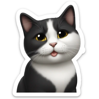 Il mio gatto bianco e nero che manda un bacio  sticker