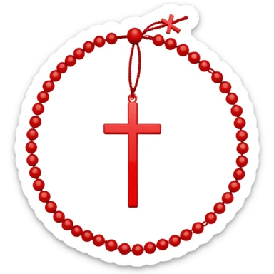 10 beads on a string in a circle with a cross attached sticker