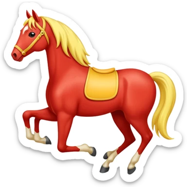 Cavalo vermelho e amarelo pastel sticker