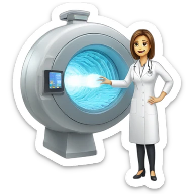 Posh-Radiologist-performing-breast-mri-to-leni-klum sticker