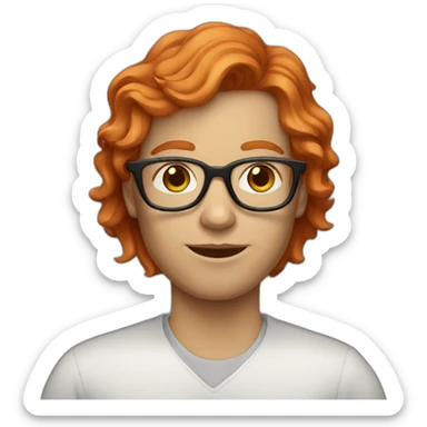 ginger-white-swiss-person-red-hair-glasses sticker
