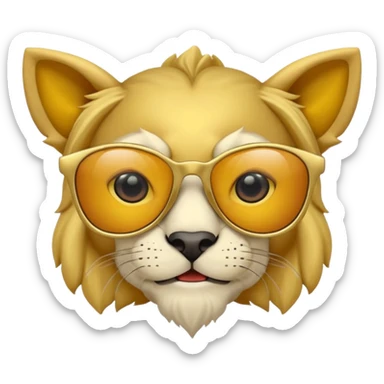 León con lentes Oakley Juliet sticker