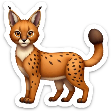 Epic Cute Dark Warm Caracal-Bobcat full body sticker