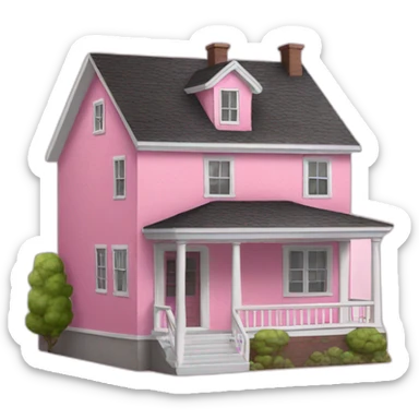 Pink house sticker
