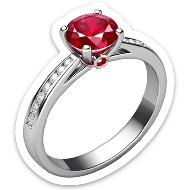 glitter rubi diamond married ring prata sticker