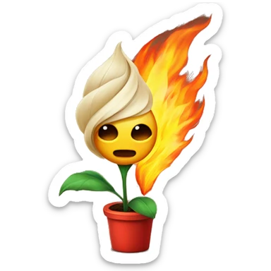 A flower on fire sticker