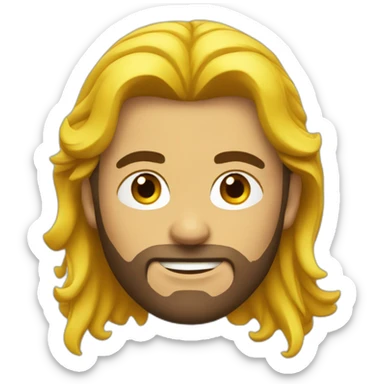 Homme qui a les cheveux jaune avec pointe rouge sticker