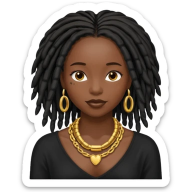 a pretty black girl with black pretty shoulder-length locs sticker