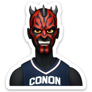 Darth maul in a UConn basketball jersey sticker