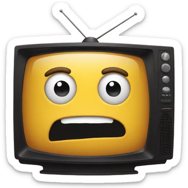 TV with a face sticker