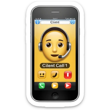 celular con llamada que diga "cliente 1" sticker