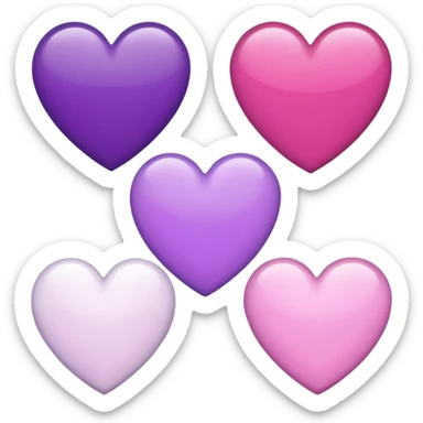 Purple pink and white hearts   sticker