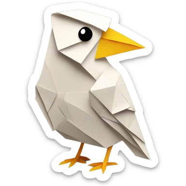bird paper origami sticker