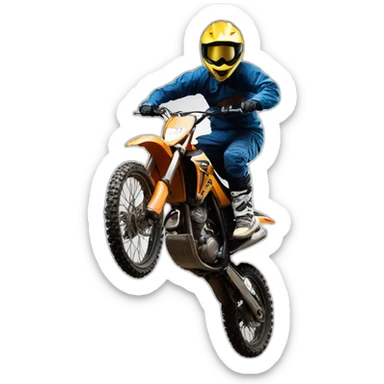 Dirt biker jumping freestyle sticker