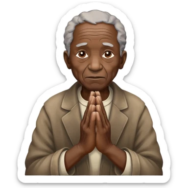Old African man, praying hands sticker