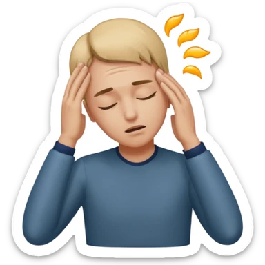 person with back of hand on forehead eyes closed fainting dramatic flair sticker