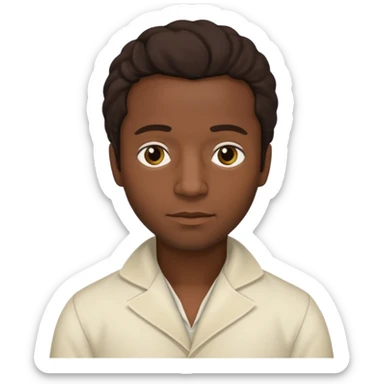 Solomon Northup from 12 Years of Slave with dark brown hair, cream outfit sticker