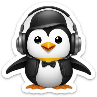 Dj penguin sticker