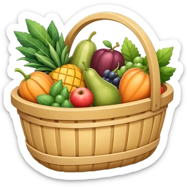 panier de fruits et légumes de saison hiver en france sticker