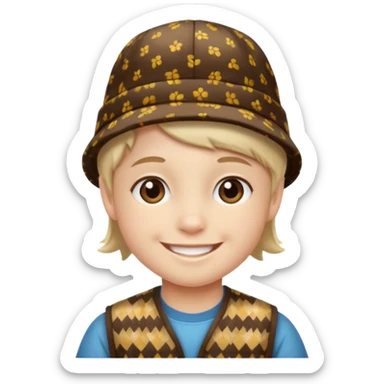 print hat with kid sticker