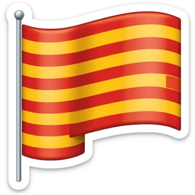 Flag emoji with 1:1 yellow red colour sticker