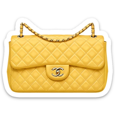 chanel light yellow bag sticker