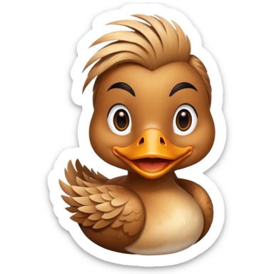 duck with pretty smile and with skincare mask on face sticker