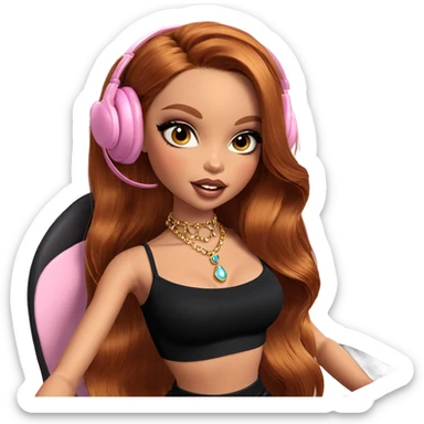 girl with jewelry and makeup sticker