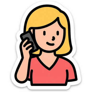 colored icon of a woman talking on the phone sticker