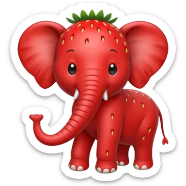 Red Strawberry Elephant  sticker