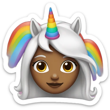 Girl-with-raibow-unicorn-hat sticker