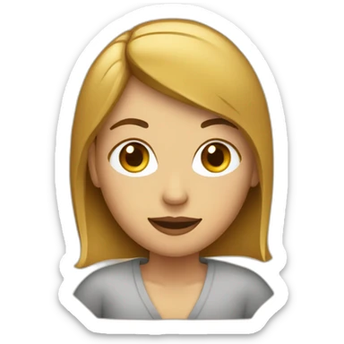 Femme dans un carton avec un trou sticker