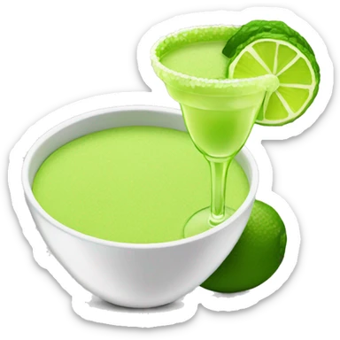 Margarita drink with a side of gucamole in a bowl  sticker