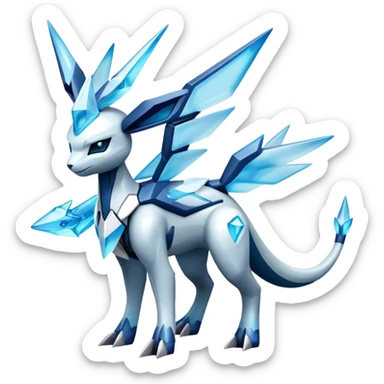 Futuristic Kyurem-Glaceon-dialga-hybrid, full body sticker