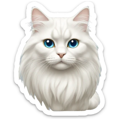 Persian white cat with long coat and blue eyes sticker