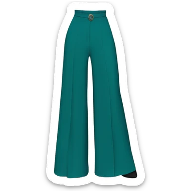 Realistic isolated pair of deep dark turquoise high waist wide leg dressy casual dress pants
 sticker