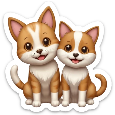 funny cat dog sticker