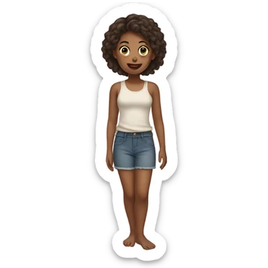 A barefoot girl sticker