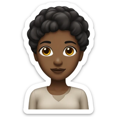 Black girl with black hair and Brown eyes  sticker
