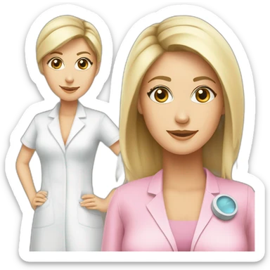 Posh-Radiologist-performing-breast-mammography-to-leni-klum sticker