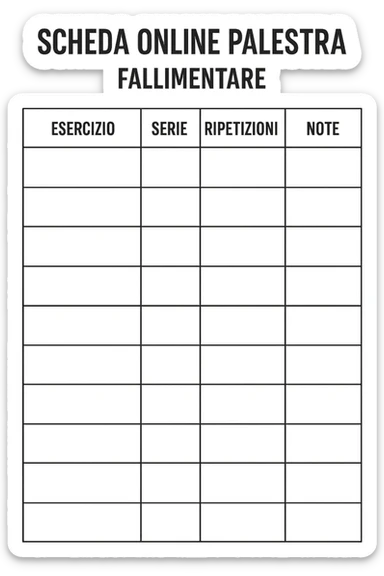 Scheda online palestra fallimentare  foglio in italiano sticker
