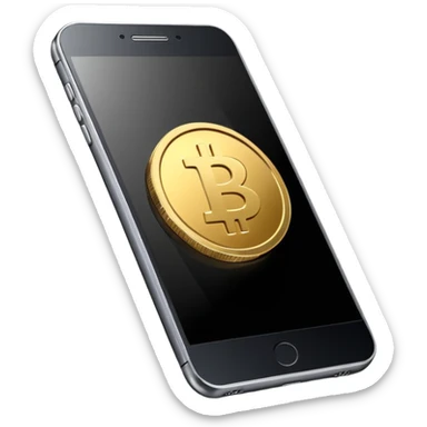 smartphone with a play button and a coin symbol sticker