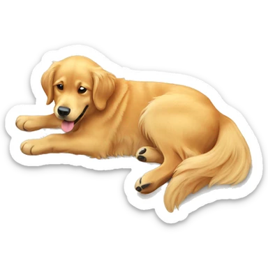 golden retriever laying on its back sticker