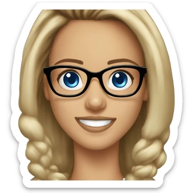 Caucasian Jessica alba with glasses and blue eyes  sticker